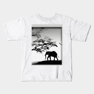 Elephant Shadow Silhouette Anime Style Collection No. 130 Kids T-Shirt